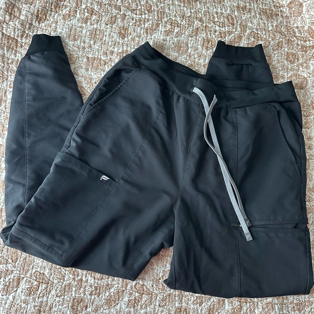 Fabletics Black Jogger Scrubs Pants, Women’s Med